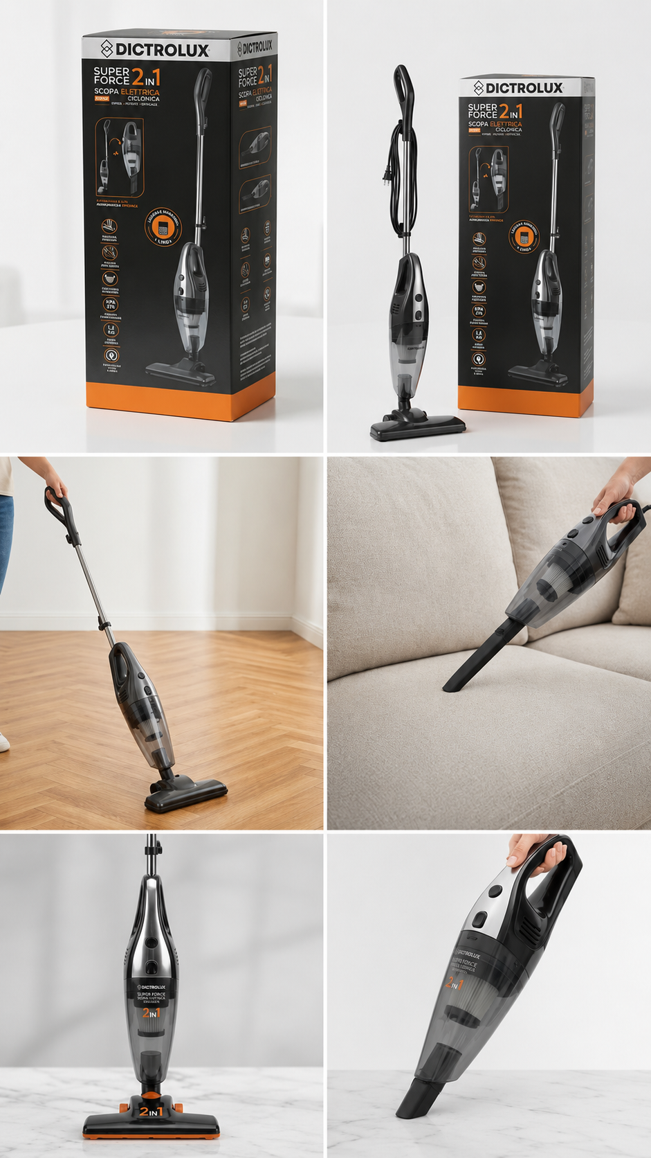 Aspirateur balai sans fil 2-en-1