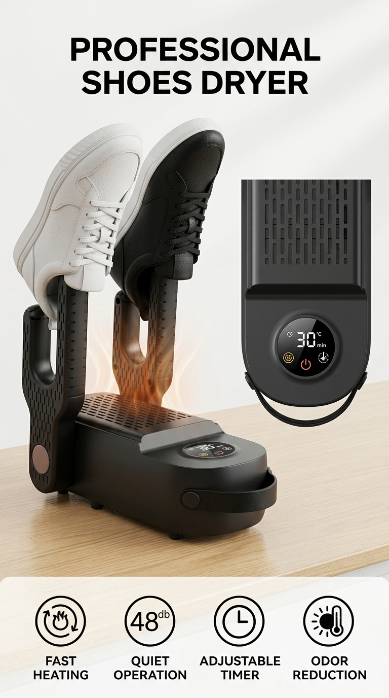 Sèche-chaussures électrique – Séchage rapide, silencieux et efficace