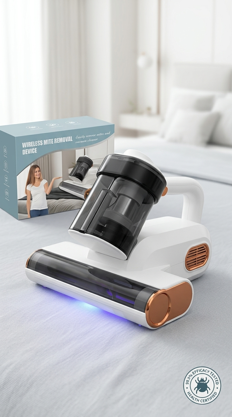 Aspirateur Anti-Acariens Sans Fil – Nettoyage Profond pour Matelas & Tissus
