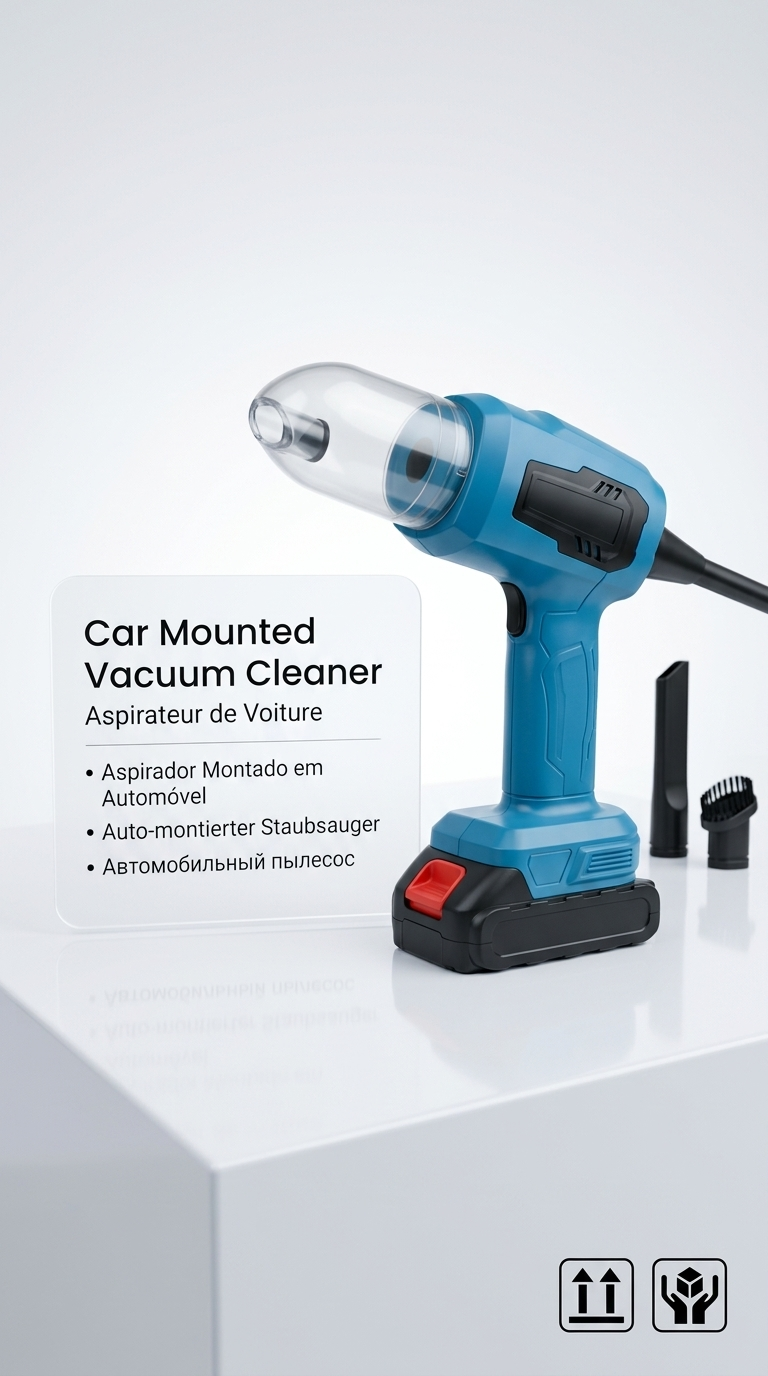 Aspirateur de Voiture Sans Fil 12V – Puissant, Compact & Portable
