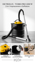 DICTROLUX Turbo Pro 1200 W – Aspirateur Souffleur 2-en-1 20 L avec Filtre HEPA