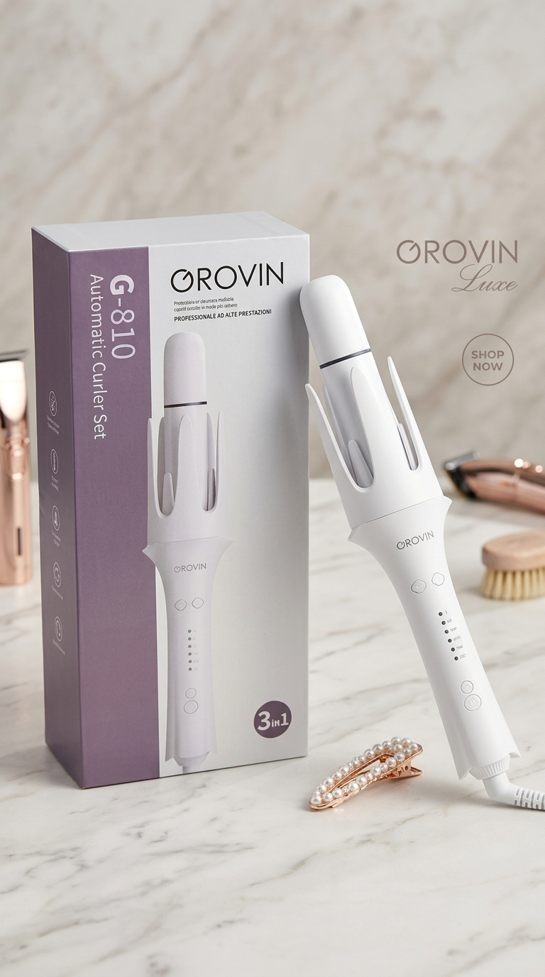 GROVIN G-810 – Boucleur Automatique 3-en-1 Professionnel | Fer à Boucler pour Ondulations & Boucles Élégantes