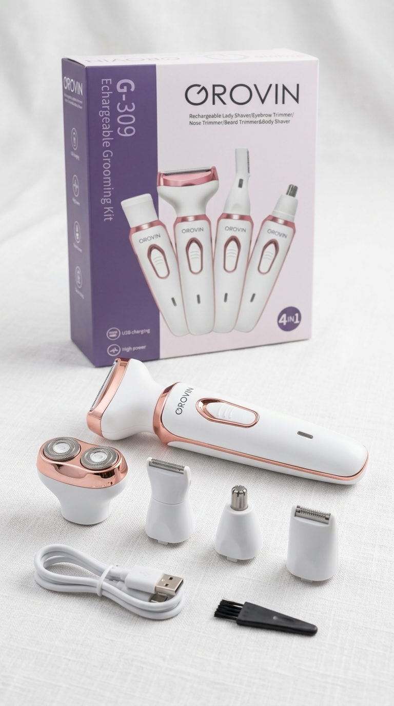 ORОVIN G-309 – Tondeuse Électrique 4-en-1 Rechargeable pour Femme & Homme