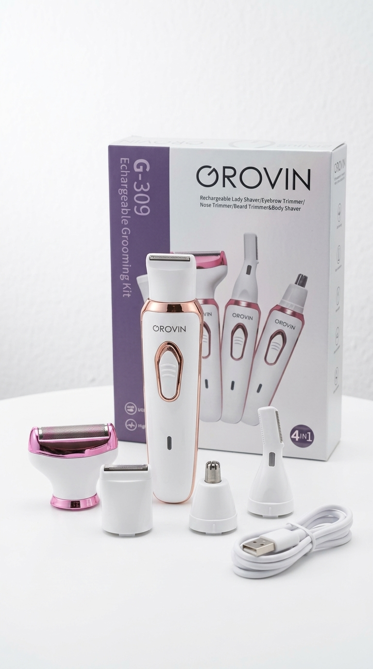 ORОVIN G-309 – Tondeuse Électrique 4-en-1 Rechargeable pour Femme & Homme