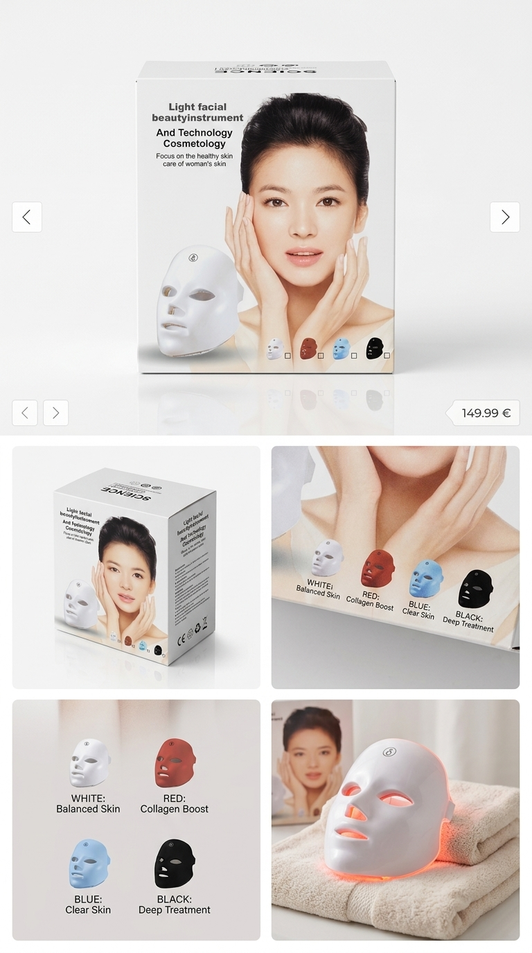 Masque LED LUMINA – Soin Visage à Lumière LED
