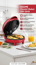 Machine à Omelette HOOME HM-5848 – 750W, 2 Compartiments, Revêtement Antiadhésif & Thermostat Automatique